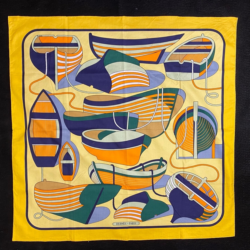 Hermès Yellow Thalassa Cotton Scarf
